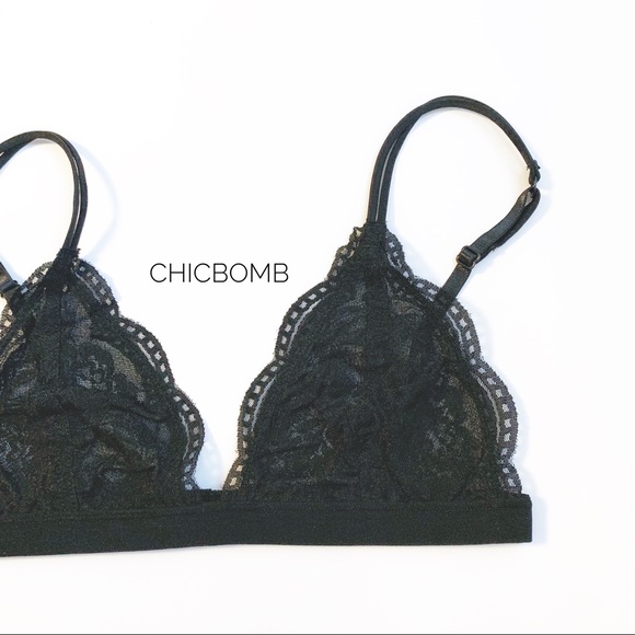 CHICBOMB BOUTIQUE Other - Dainty Scallop lace Bralette Black